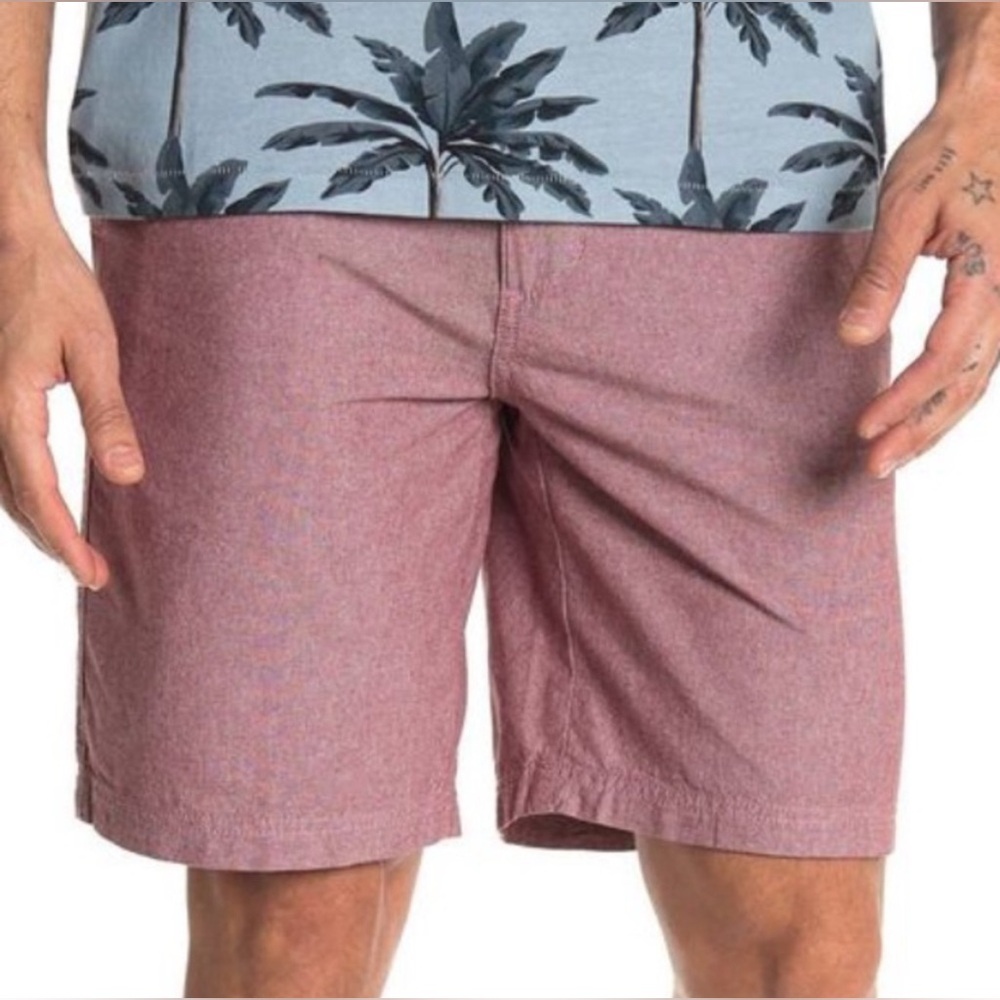 14th & Union Red Flat Front Shorts Lightweight Casual